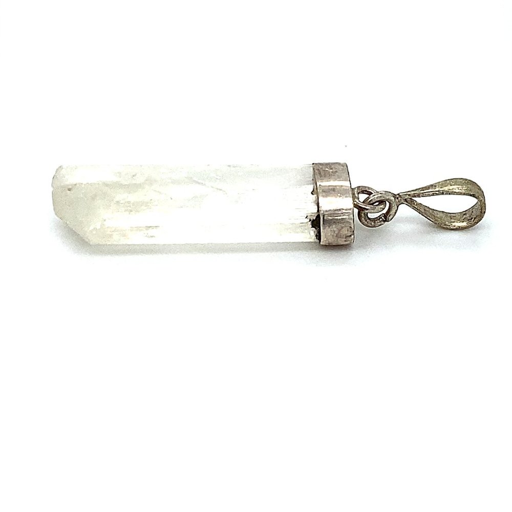 Diamond Quartz 19.20ct Solid 925 Silver Pendant